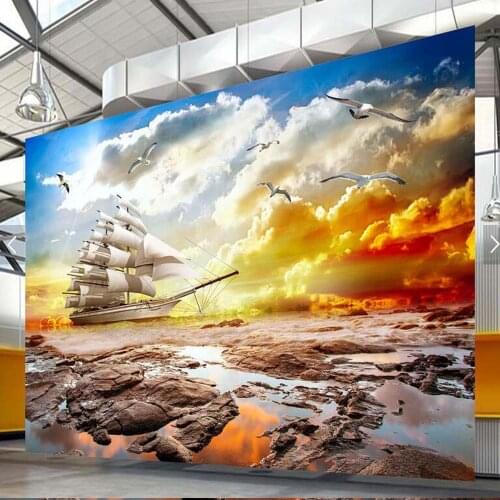 3D Photo Wallpaper Mural Wallpapers for Living Room Sea Landscape 3 d Wall Paper Murals Wall Art Decor murales para pared