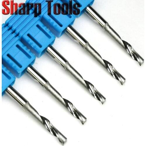 4x22mm Single Flute End Mill Aluminium Router Bit Spiral CNC Tool Set Solid Tungsten Carbide Metal Cutters for Aluminum Cutting