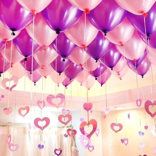 50pcs/set Balloon Sequins Love Heart Crafts Bling Shiny Tassel Balloon Pendant With Rain Tassel For Birthday Wedding Party Suppl