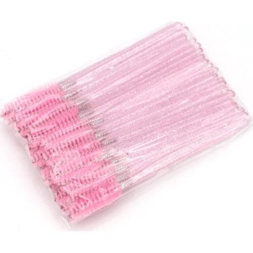 500Pcs/Pack Disposable Crystal Eyelash Brush Comb Eye Lashes Extension Mascara Wands Makeup Professional Beauty Tool