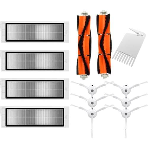 6X Side Brush +4X Hepa Filter + 2X Main Brush Suitable For Xiaomi Vacuum Roborock S50 S51 S55 S5