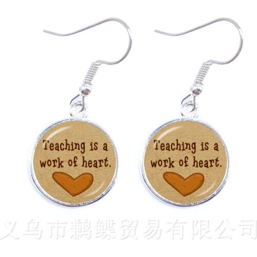 Thank You Teachers Love Heart Earrings Chic Pendant Thanksgiving Teacher School Party Gifts Souvenir Teachers' Day Gift