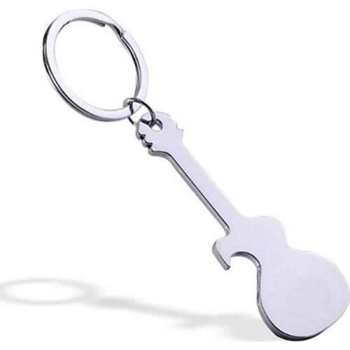 New Personality Smooth Guitar Keychain Metal Rock Music Violin Key Ring Musical Instrument Key Chains For Women Men Jewelry Gift