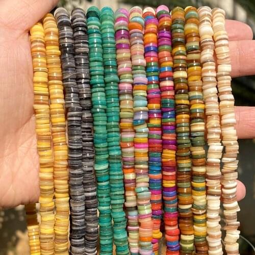 6/8mm Colorful Natural Shell Charms Loose Spacer Beads For Jewelry Making Diy Accessories Rondelle Pendant Bracelet Necklace