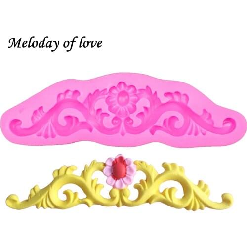 Flower lace wedding cake decorating tools Cake Onlay Border Embosser Mold fondant silicone mold chocolate sugar art T0024