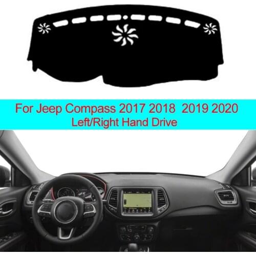 2 Layers Car Dashboard Cover Carpet For Jeep Compass 2017 2018 2019 2020 LHD RHD Auto Sun Shade Dash Board Cover