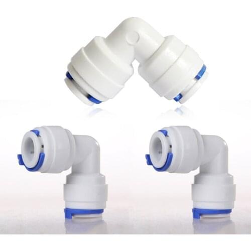 OD Tube PE Pipe Fitting Hose 1/4" to 1/4" Elbow Quick Connector Aquarium RO Water Filter Reverse Osmosis System