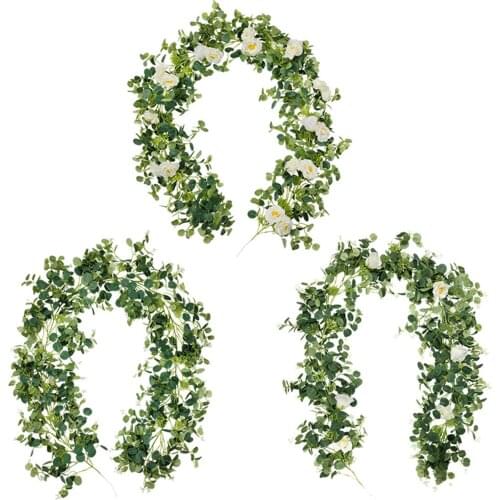 Garden Decoration Flower Vine Artificial Eucalyptus Rattan Garland Flowers for Party Decoration Gift Romantic Wedding Home Decor