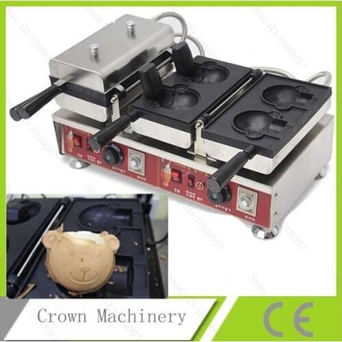 Commercial ice cream bear shape waffle maker machine; taiyaki for bear waffle maker