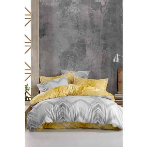 Bedding Set %100 Cotton With Pillowcase Duvet Cover Sets Linen Sheet Yellow&Gray Full Size Quilt Covers Bedclothes Modern Cute