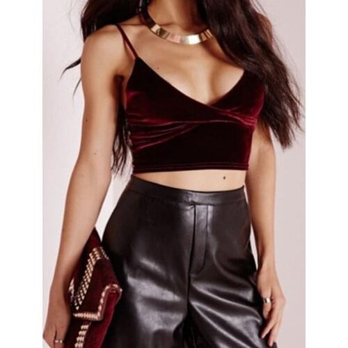 Summer Women Sexy Velvet Crop Top Female Sleeveless Straps Tank Top Girls Fitness Slim Camis Casual Harajuku Shirt