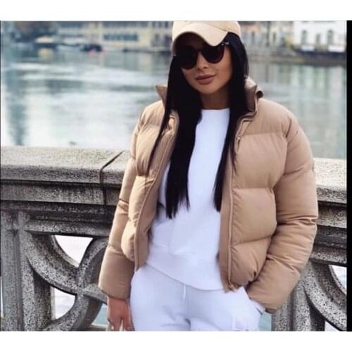 Fashion Bubble Coat Solid Standard Collar Fashion Oversized Short Jacket Winter Female Puffer Jacket Parkas Mujer 2021