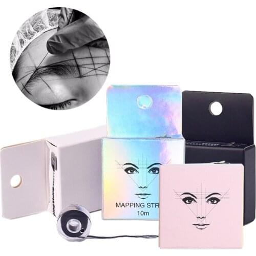 2pcs Tattoo Thread Mapping String Pre-Inked Eyebrow Microblading Marker Brow Positioning Line Permanent Makeup Tool PMU Supplies