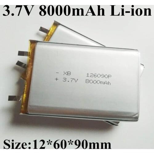 126090 polymer lithium battery 3.7v power bank DIYQIP wireless charging mobile power battery cell 8000mah