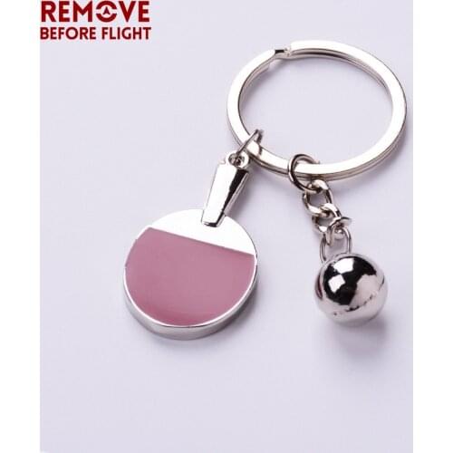 REMOVE BEFORE FLIGHT Fashionable Key Ring Table Tennis Shaped Key Chains Accessories Present Pink Keychain for Fashion Jewelry