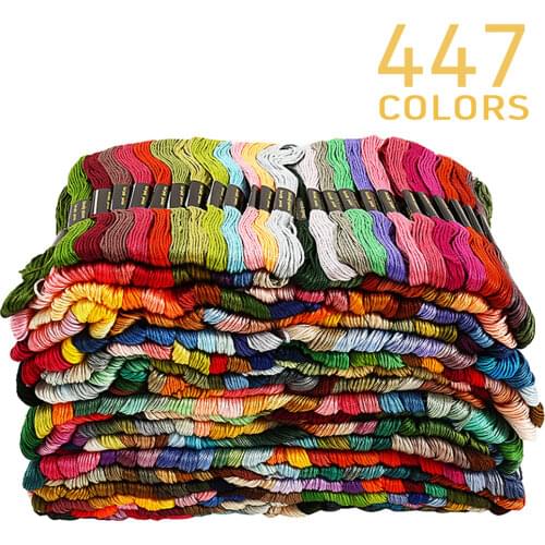447pcs Mix Colors Cotton Sewing Skeins Cross Stitch Embroidery Thread Floss Kit DIY Sewing Tools