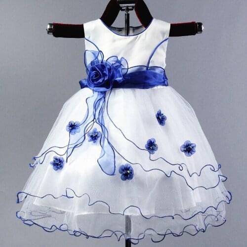 2020 new fashion childrens clothing Wedding flower girl dress bow color matching princess fluffy dress