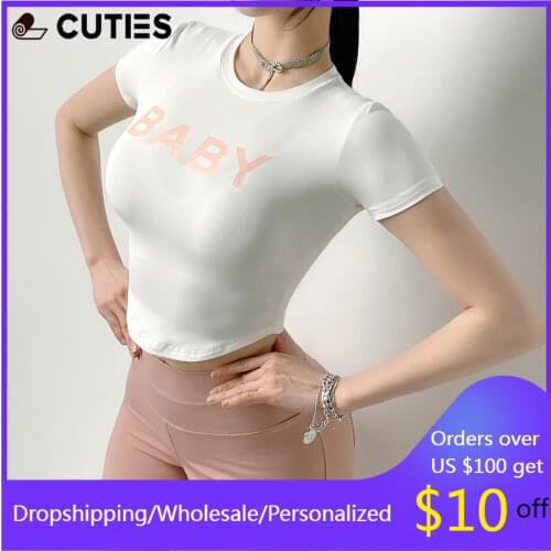 New Arrival Naked Feeling Yoga Tops Sport T-shirt Women English Letter Printed BABY Sports Top Yoga T-shirt Female Gym Clothing