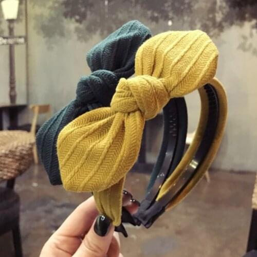 2020 New Bowknot Hairband Wide Bows Headband Top Knotted Hair Hoop Headwear Big Bow Headbands for Women Girls Hair Accessories