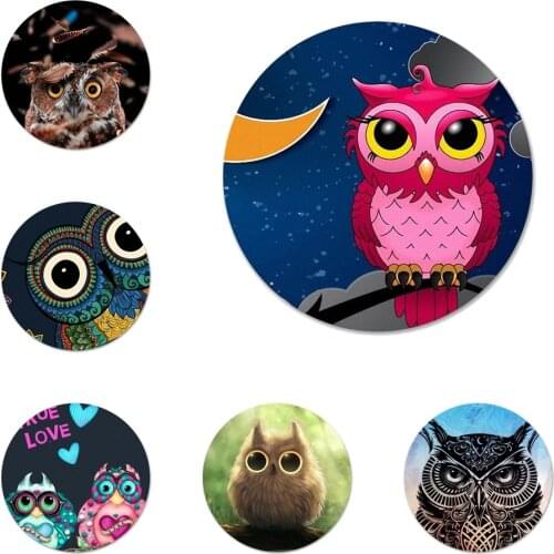 Lovely owl big eye on tree Amazing Icons Pins Badge Decoration Brooches Metal Badges For Clothes Backpack Decoration