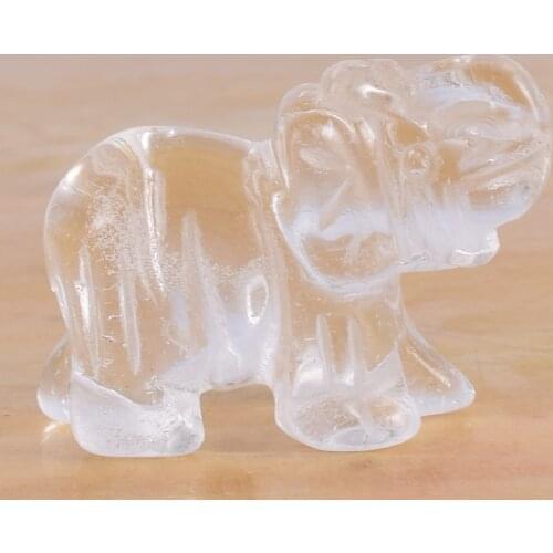 Natural stone and crystal Elephant Figurines glass Mini Animals craft mineral stone Statue craft for Decor Healing crystal gift