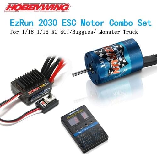 Hobbywing EZRUN 2030 Senseless 12T / 18T 7800KV / 5200 KV Brushless Motor 18A ESC Programmer for 1/18 1/16 RC Car