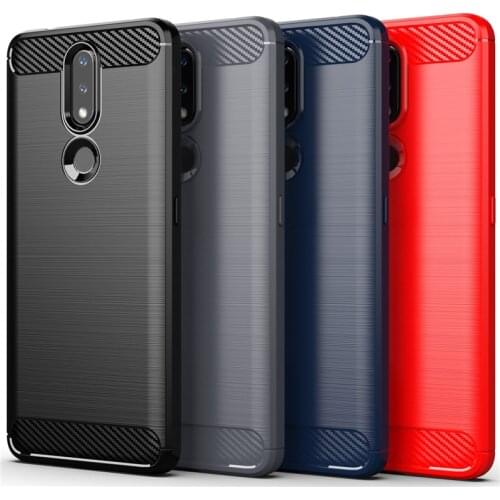 For Nokia 2.4 Case For Nokia 2.4 Cover Carbon Fiber Style Shockproof Soft Silicone Back Protective Phone Bumper For Nokia 2.4