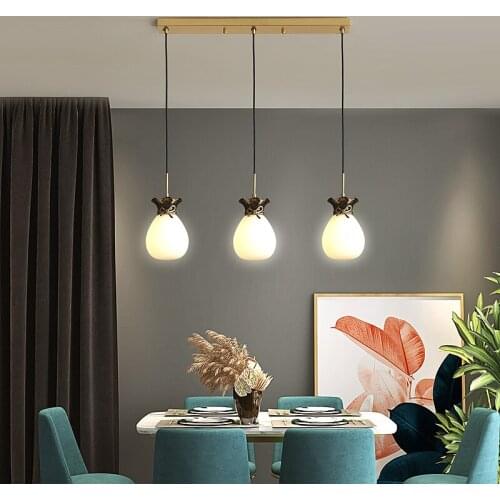 LED chandelier full copper money bag wine bottle chandelier retro creative personality bar counter cafe restaurant chandelier