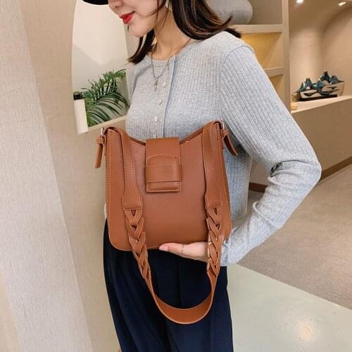 2021 Trending Shoulder Handbags Female Travel Cross Body Hand Bag 2 Pc/set Solid Color Small Pu Leather Crossbody Bags for Wome