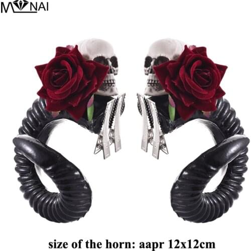 Street Fashion Steampunk Devil Horns Cosplay Sleep Style Gothic RAM Hair Clips Lolita Headwear Accessories