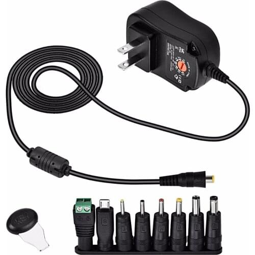 Universal AC/DC Adapter, [New Version] CUGLB 12 W Multi Voltage Switching Power Supply with 8 Selectable Tips for 3V t 12V ST345