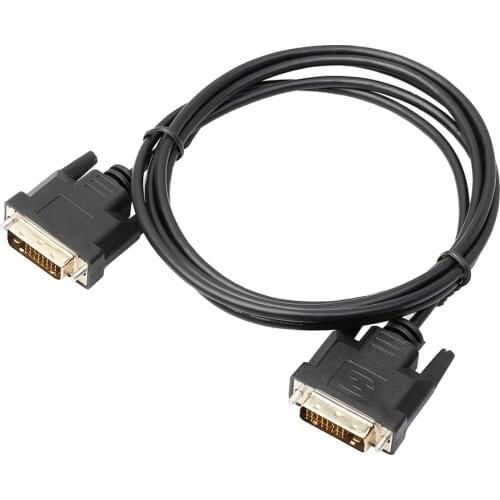Universal 1.8M/3M/5M DVI D to DVI-D Gold Male 24+1 Pin Dual Link TV Cable Perfect for TFT Monitor Black Bundle 1 Polybag ONLENY