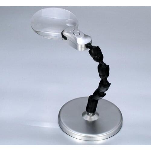 2.5X 6X Reading Magnifying Glass LED Illuminated PCB welding Cellphone Mobile Phone Repair Magnifier Desktop Table Lamp Light