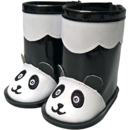 Doll shoes for 43cm baby doll boots cute panda animal shoes baby doll high tops 18 inch girl doll shoes rain boots