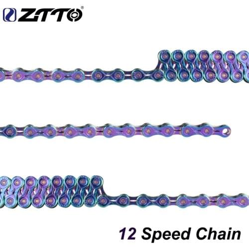 ZTTO MTB Road Bicycle 12 Speed SLR Chain 12s Colorful ultralight Durable missing link Rainbow Chains for parts K7 Mountain Bike