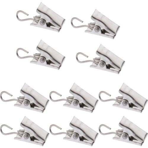 10Pcs Heavy Duty Curtain Clips with Hook Door Panel Spring Clamps Curtain Hanger Clips Carrier