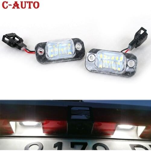 2Pcs For VW Golf Mk3 Polo 3 Classic Cabriolet Seat Ibiza Cordoba Vario 6K Error Free White LED Number License Plate Lights lamp