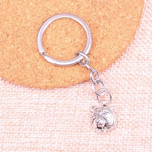 20pcs 18*13mm tiger head Pendants DIY Men Car Key Chain Ring Holder Keyring Souvenir Jewelry Gift