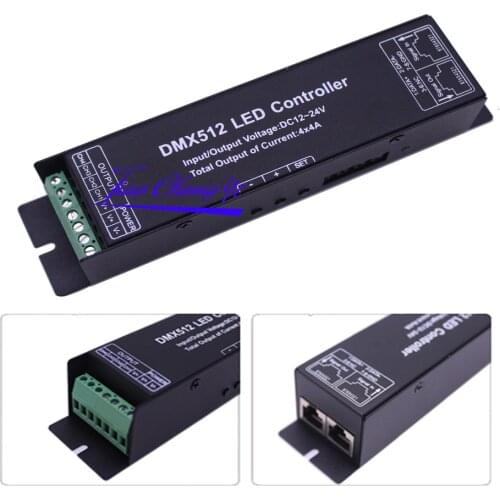 3CH 4 Channel 144W RGB 192W RGBW Digital Display DMX Decoder DMX512 LED Controller Driver DC 12~24V for RGBW LED Strip Light