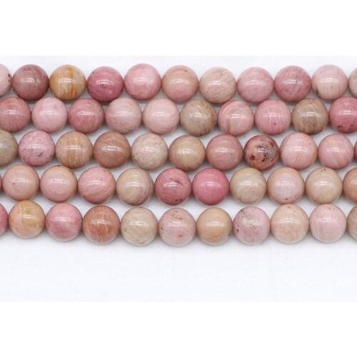 4 6 8 10 12 mm Natural Rhodochrosite Stone Round Loose Beads Spacer Bead For DIY Jewellery Making Findings Accessories Supplies