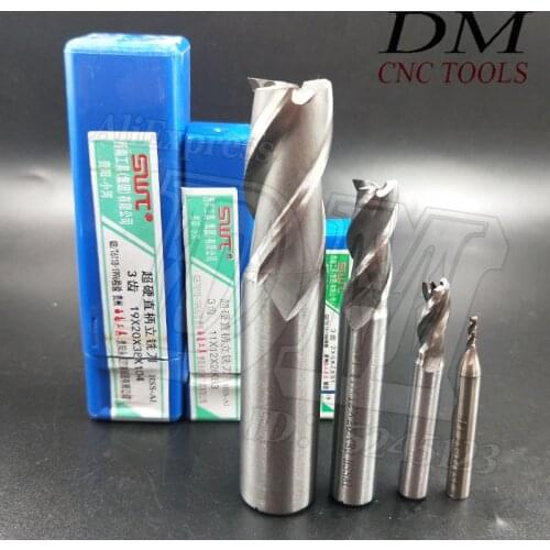 5pcs 1.5 2 2.5 3 3.5 4 6mm Diameter Straight Shank End Mills Tungsten Steel 3 Flutes Milling Cutter CNC White Steel Milling Cutt