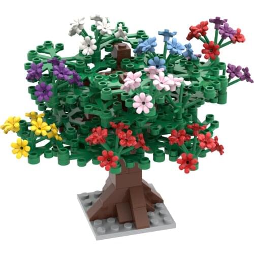50PCS Flower Building Blocks 3741 24866 21318 Compatible Major Brand Kids Toys Early Learning MOC Education Gifts