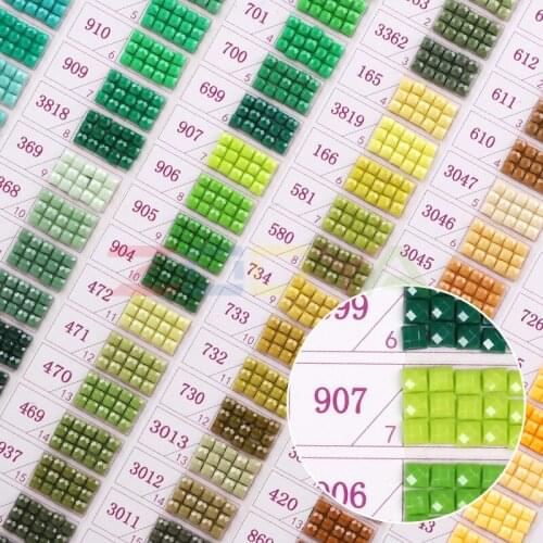 5D Full Square/Round Diamond Rhinestone Color Identification Card Drill Painting Tool 447 DMC Diamond Handmade Color Card 2Sk04