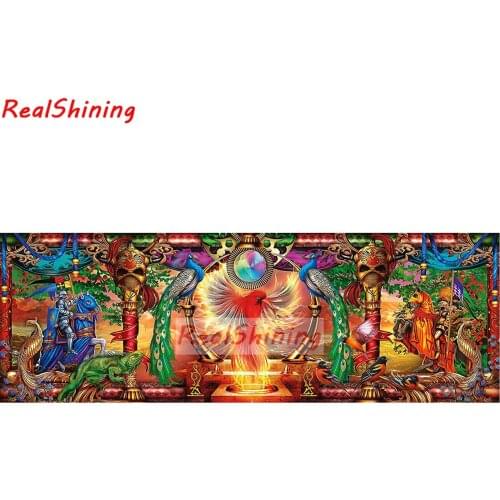 Large size 5D Diy Diamond Painting Cross Stitch full round/Square Diamond Embroidery Phoenix and Warriors for room Decor H2279