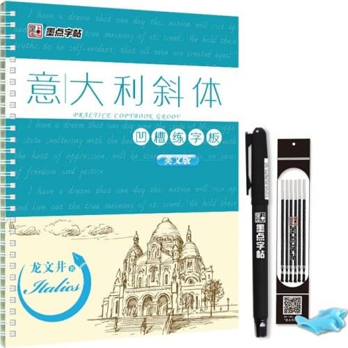 English Copybook Alphabet Word Letters Handwriting Repeat Practice Copybook Children Kid 3D Groove Circula Exercise Book