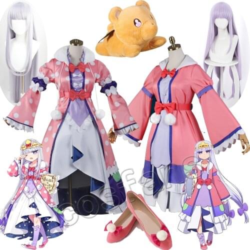 Anime Sleepy Princess in the Demon Castle Maoujou de Oyasumi Princess Syalis Cosplay Costume Wig Women Halloween Party Dress