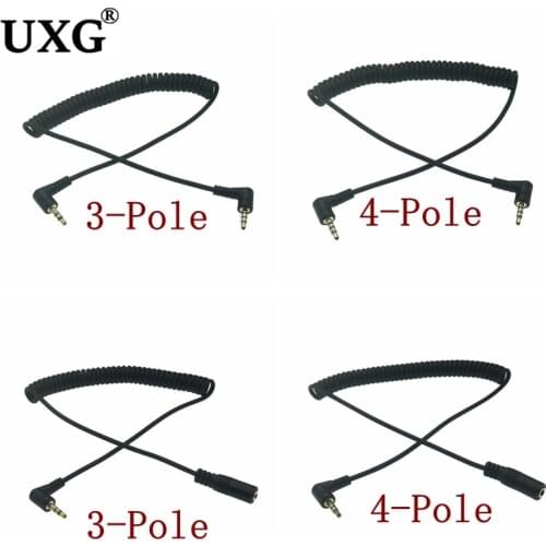 3.5mm To Double Bend 90 Degree Male Audio 3 4Pole Line Spring Audio Cable Stereo For Mp3 Mobile Phone Car Aux Speaker Audio Wire