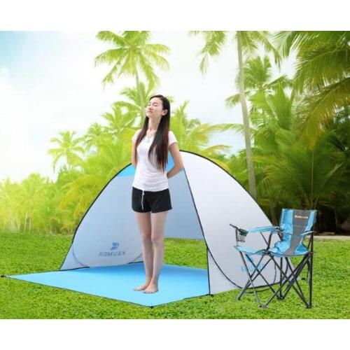 Beach tent outdoor automatic quick-opening folding double fishing tent silver coated automatic sunscreen beach tent