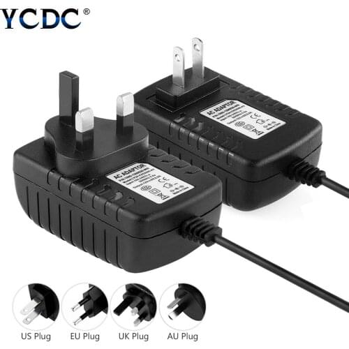 DC 12V Adapter 100V-240V Transformer 2A Power Supply Adapter Converter + DC Connector + DC Power Cable For LED Strips Light CCTV