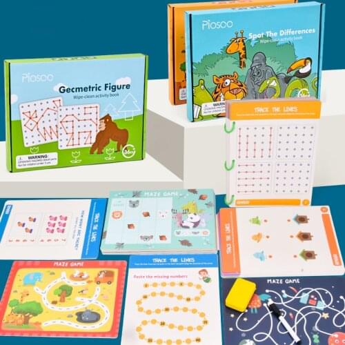 Kids Toys Drawing Tablet DIY Color Shape Math Match Game Book Drawing Set Early Learning Educational Toy For Children Preschool